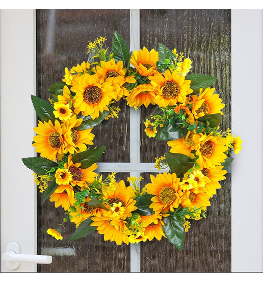 Adorno de Pared Girasol Primavera con Ratán y Madera Rústica - Image 6