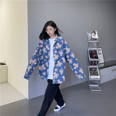 Camisa Vaquera Estampada de Manga Larga para Mujer - Image 2
