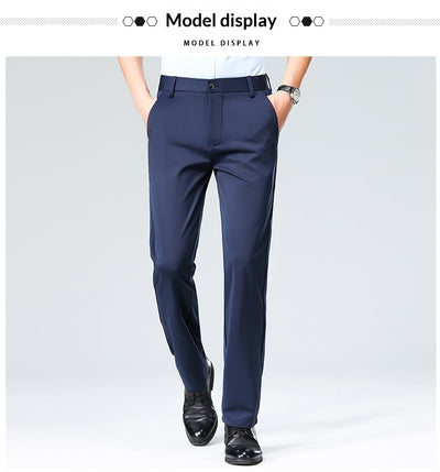 Pantalones Casuales Ejecutivos Slim Fit Ice Silk Antirruga para Hombre - Image 29