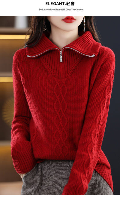 Suéter de Lana Grueso con Cuello Alto para Otoño e Invierno - Image 12