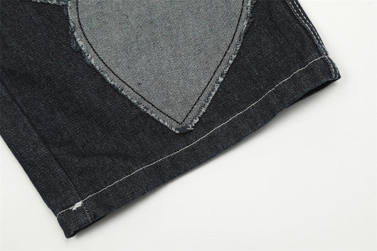 Pantalones Vaqueros Rectos con Parches de Contraste para Hombre - Image 9