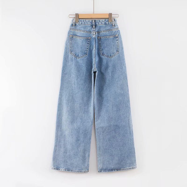 Pantalones Vaqueros Anchos Versátiles para Otoño e Invierno