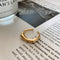 Women's French Estilo Minimalist Design Ring Bevel Concave Ring