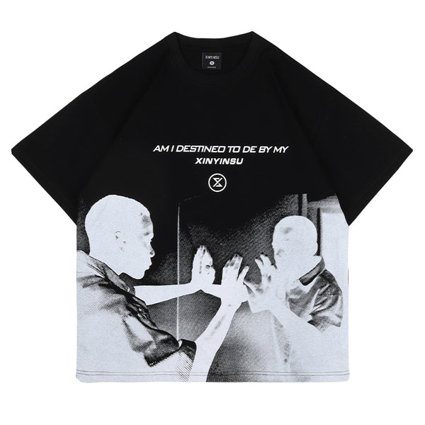 Playera Gráfica Reversible de Retrato con Letras para Hombre - Image 6