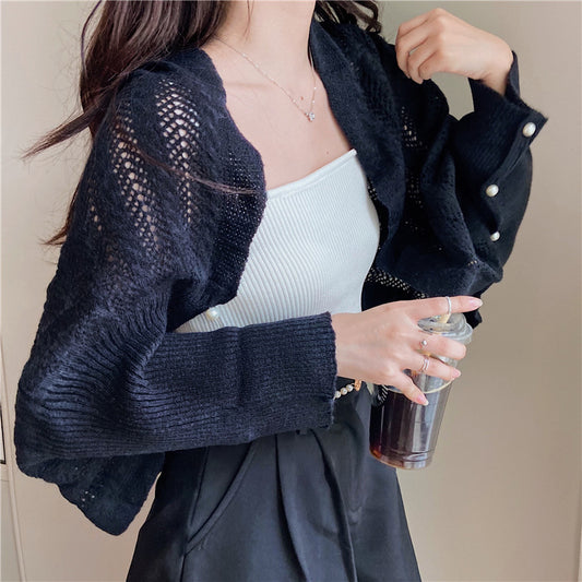 Cardigan de Punto Liso para Mujer - Abrigo Cálido de Hombros - Image 2
