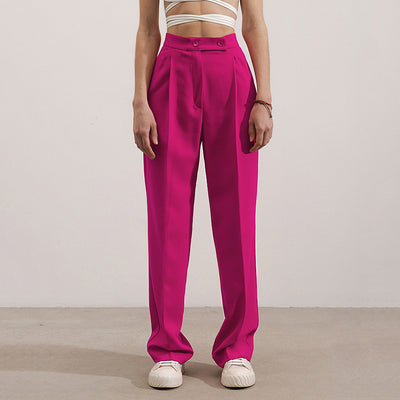 Pantalón de Traje Recto Cintura Alta Slim para Mujer - Image 9