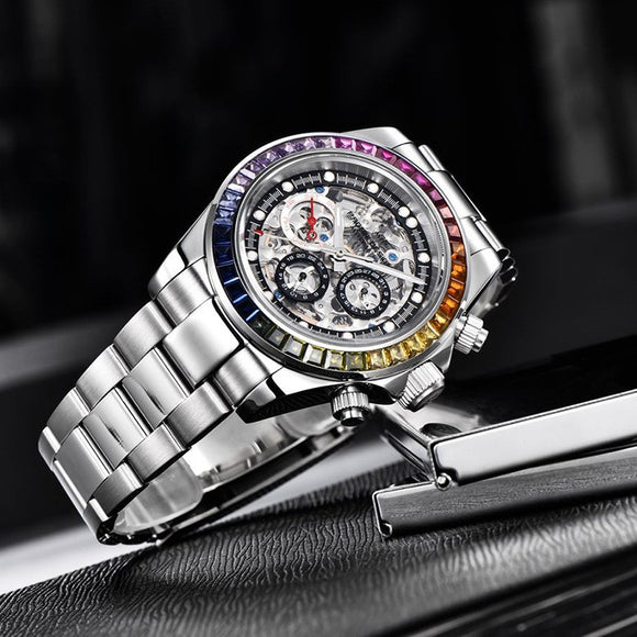 Reloj Mecánico Transparente de Diseño Dial para Hombre