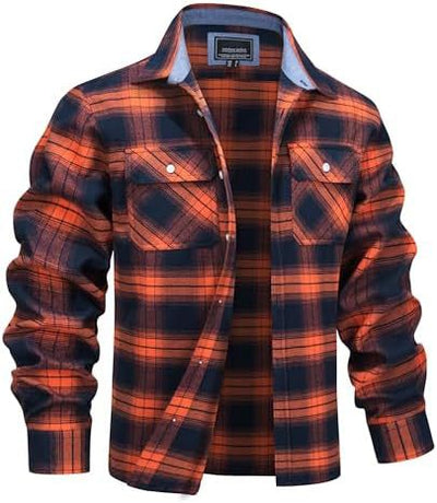 Camisa de Cuadros para Hombre con Solapa y Estampado de Manga Larga - Image 13