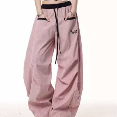 Pantalones Sueltos a Rayas Retro de Contraste para Mujer - Comodidad de Verano - Image 5