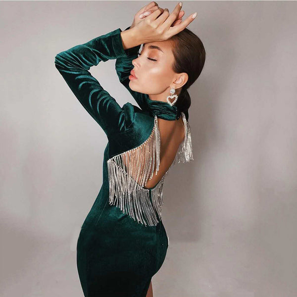 Vestido Ajustado de Fiesta con Espalda Descubierta