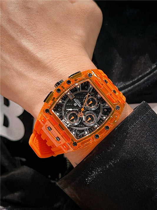 Reloj Deportivo con Correa de Silicona Transparente y Esfera Colorida Resistente al Agua - Image 2