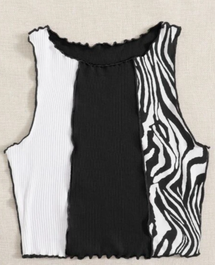 Chaleco Tejido Colorblock con Rayas Laterales para Mujer