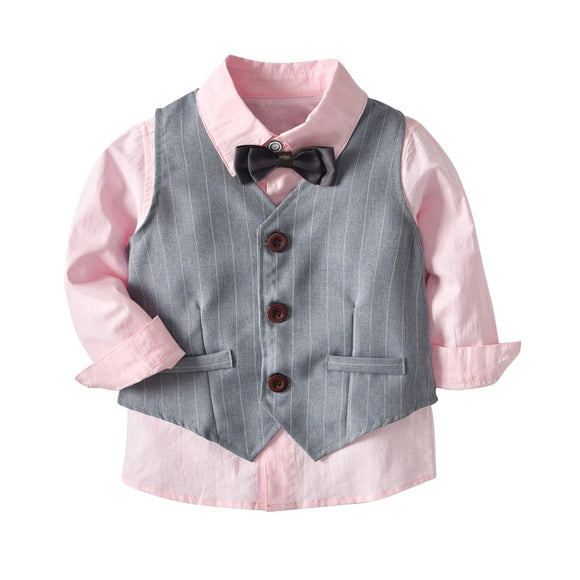 Conjunto Formal para Niño: Camisa, Chaleco, Pantalón y Pajarita