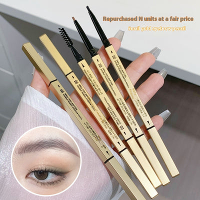 Lápiz de Cejas Ultra Fino Dorado Resistente al Desvanecimiento