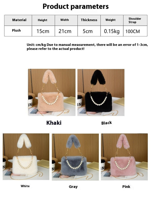 Bolso Bandolera de Peluche con Cadena de Moda - Image 9