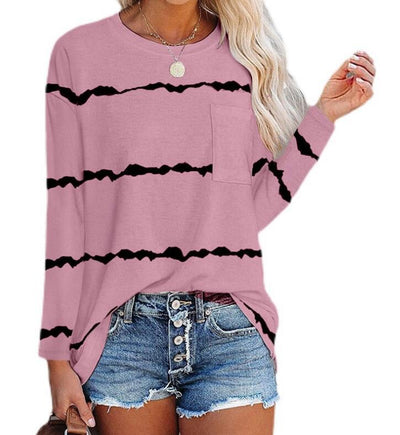 Camiseta Estampada con Bolsillo de Manga Larga para Mujer - Image 4
