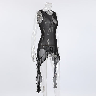 Top Maxi de Tul Negro con Volantes - Image 12