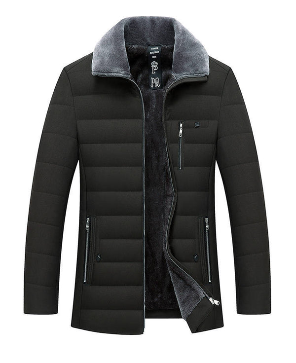 Chamarra Acolchada de Invierno para Hombre con Forro de Felpa