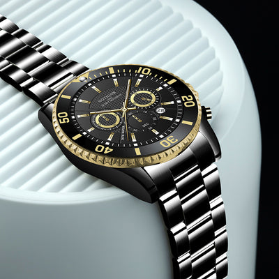Reloj de Lujo Dorado para Hombre - Acero Inoxidable Resistente al Agua con Esfera Luminosa - Image 38