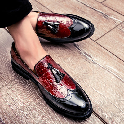 Zapatos Casuales de Cuero Retro Tallados para Hombre - Image 15