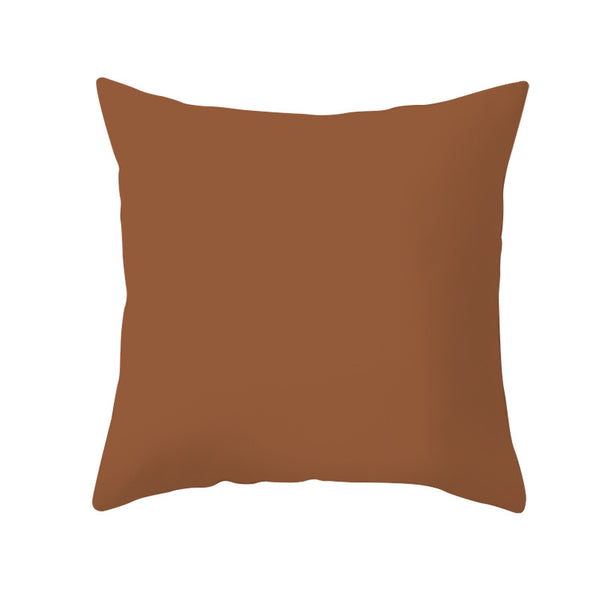 Almohada de Sofá de Algodón Lino Piel de Melocotón en Color Sólido