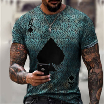 Camiseta Estampada Digital 3D Cuello Redondo Manga Corta - Image 6