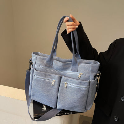 Bolso Tote de Mezclilla Retro Capacidad Extra para Mujer - Image 8
