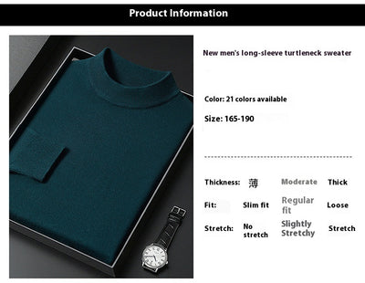 Suéter Cuello Alto para Hombre - Abrigo Básico Invierno Colores Sólidos - Image 19
