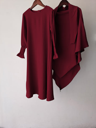 Vestido Liso con Cuello Redondo y Volantes Ondulados - Image 8