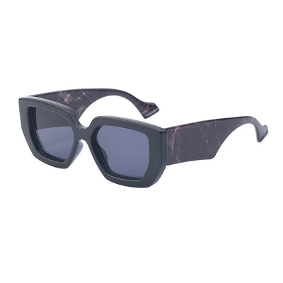 Cream wide leg sunglasses with a bold square frame and dark lenses, perfect for fashion wear and sun protection. - Image 9