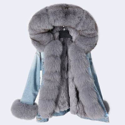 Chaqueta Denim con Forro Desmontable de Conejo - Image 10