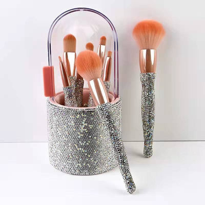 Set de 8 Brochas de Maquillaje Lujo con Diamantes Incrustados - Image 2
