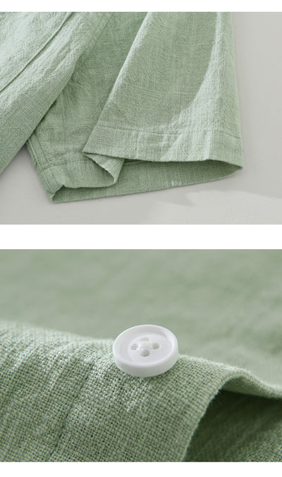 Camisa Casual de Algodón y Lino en Colores Sólidos - Image 16
