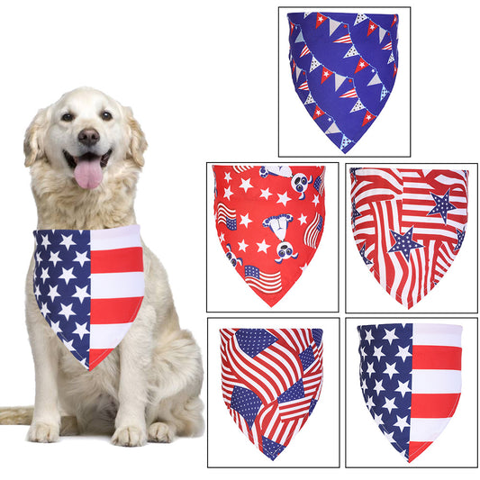 Babero Bandera Americana para Mascotas - Impresión de Capa Única