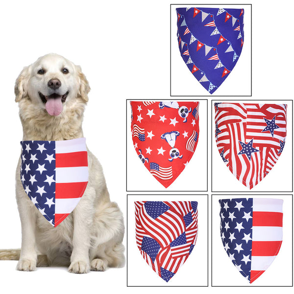 Babero Bandera Americana para Mascotas - Impresión de Capa Única