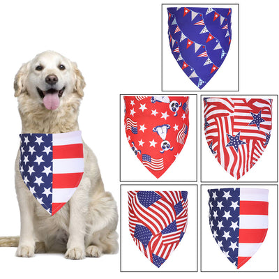 Babero Bandera Americana para Mascotas - Impresión de Capa Única