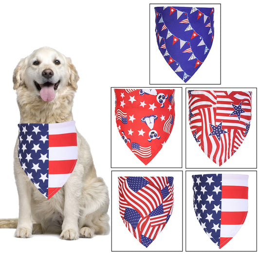 Babero Bandera Americana para Mascotas - Impresión de Capa Única
