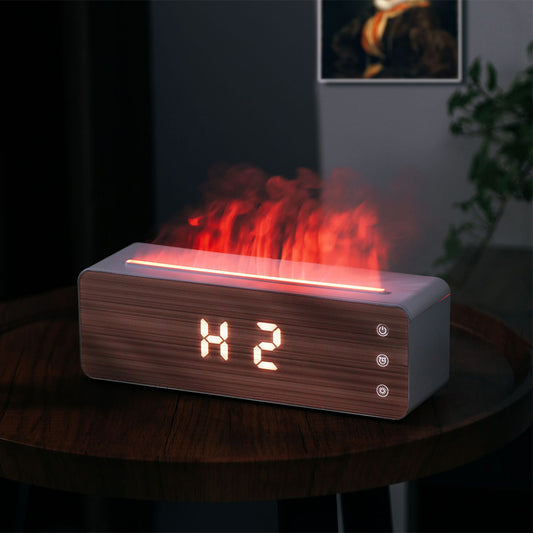 Humidificador Aromático con Llama LED y Reloj Digital para Dormitorio - Image 2