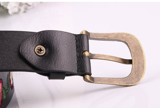Cinturón Vintage para Mujer con Bordado Floral - Image 14