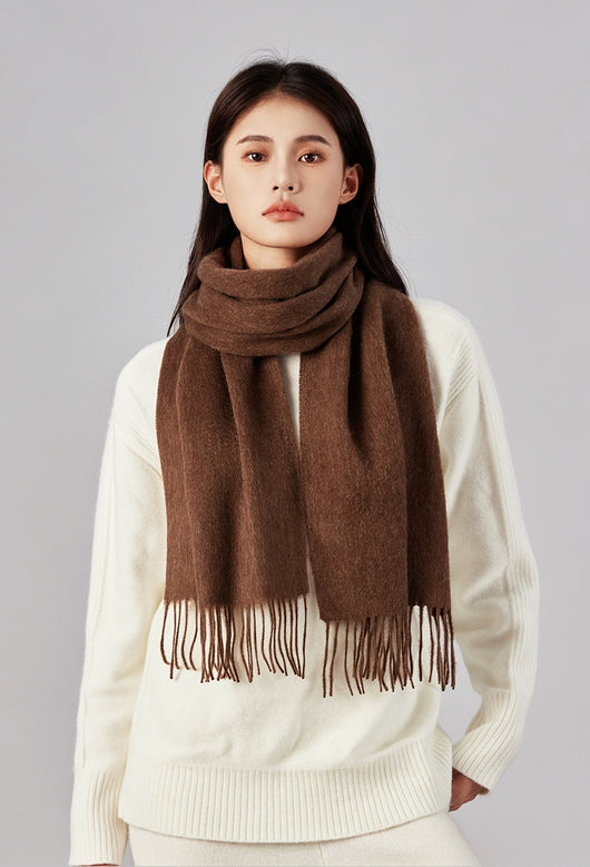Bufanda de Lana Premium Gruesa para Invierno - Colores Sólidos Versátiles - Image 22