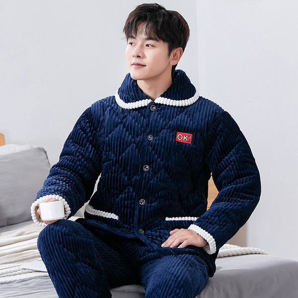 Pijama Térmico Acolchado de Forro Polar Grueso para Hombre