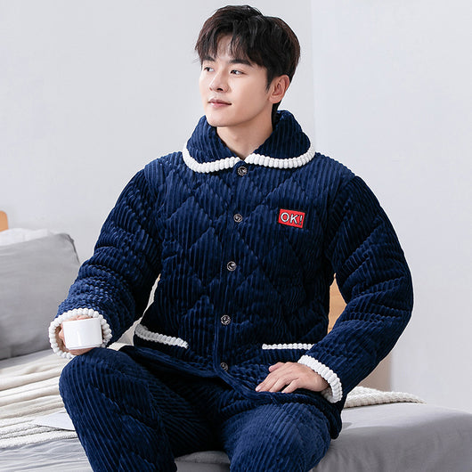 Pijama Térmico Acolchado de Forro Polar Grueso para Hombre