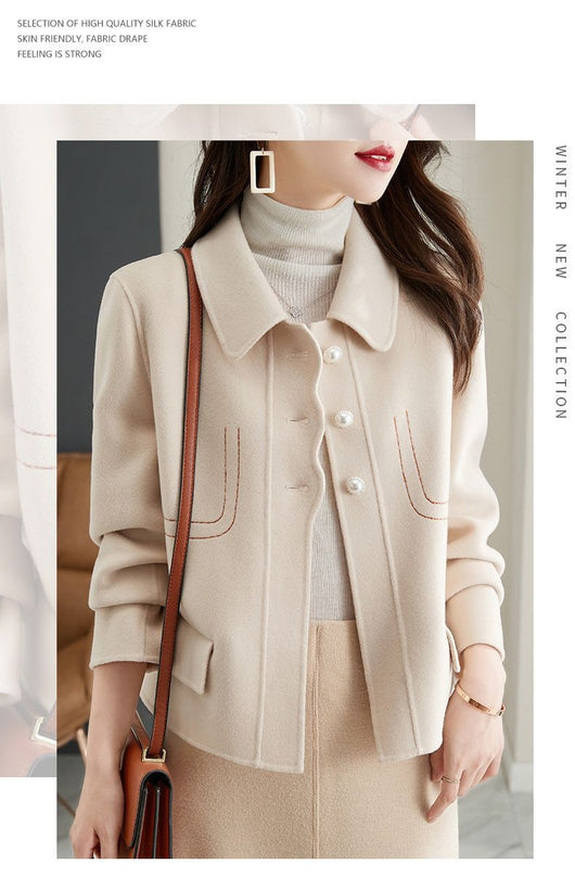 Abrigo de Lana Pura en Colores Lisos para Mujer - Image 10