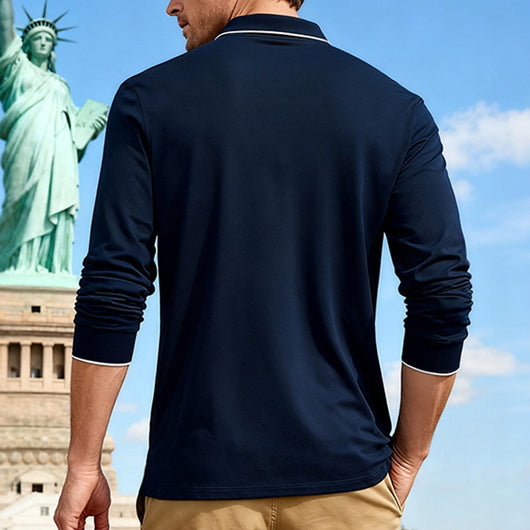 Polo Jacquard de Manga Larga Secado Rápido para Hombre - Image 17