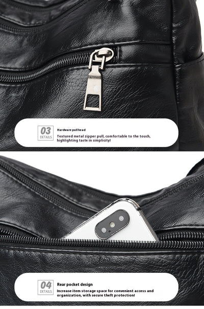 Bolso Bandolera de Cuero Genuino Lavado - Diseño Minimalista Versátil - Image 23