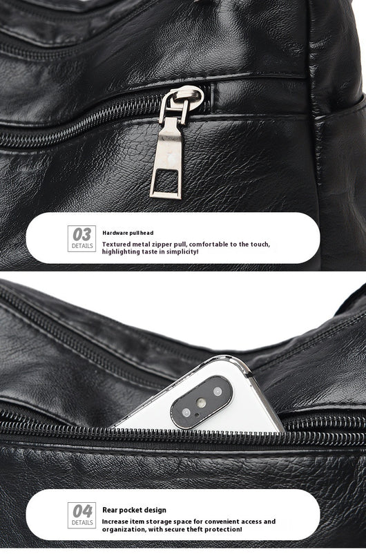 Bolso Bandolera de Cuero Genuino Lavado - Diseño Minimalista Versátil - Image 23