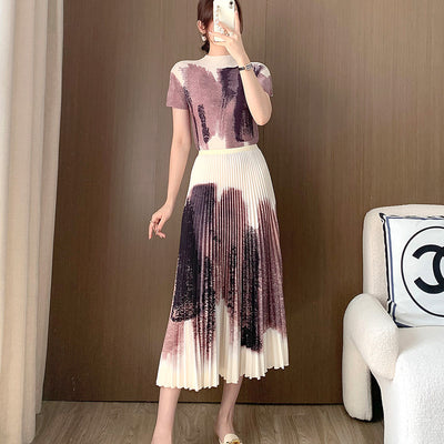 Conjunto Elegante Falda Plisada con Blusa Fashionable para Mujer - Image 4