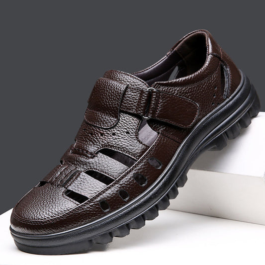 Sandalias de Cuero Genuino Estilo Retro Romano para Hombre - Image 2