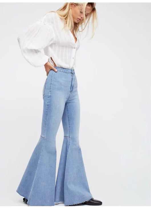 Pantalones Denim Acampanados Cintura Alta - Image 12