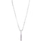S925 Sterling Plateado Micro Diamond Vertical Bar Temperament Clavicle Necklace Women Plateado